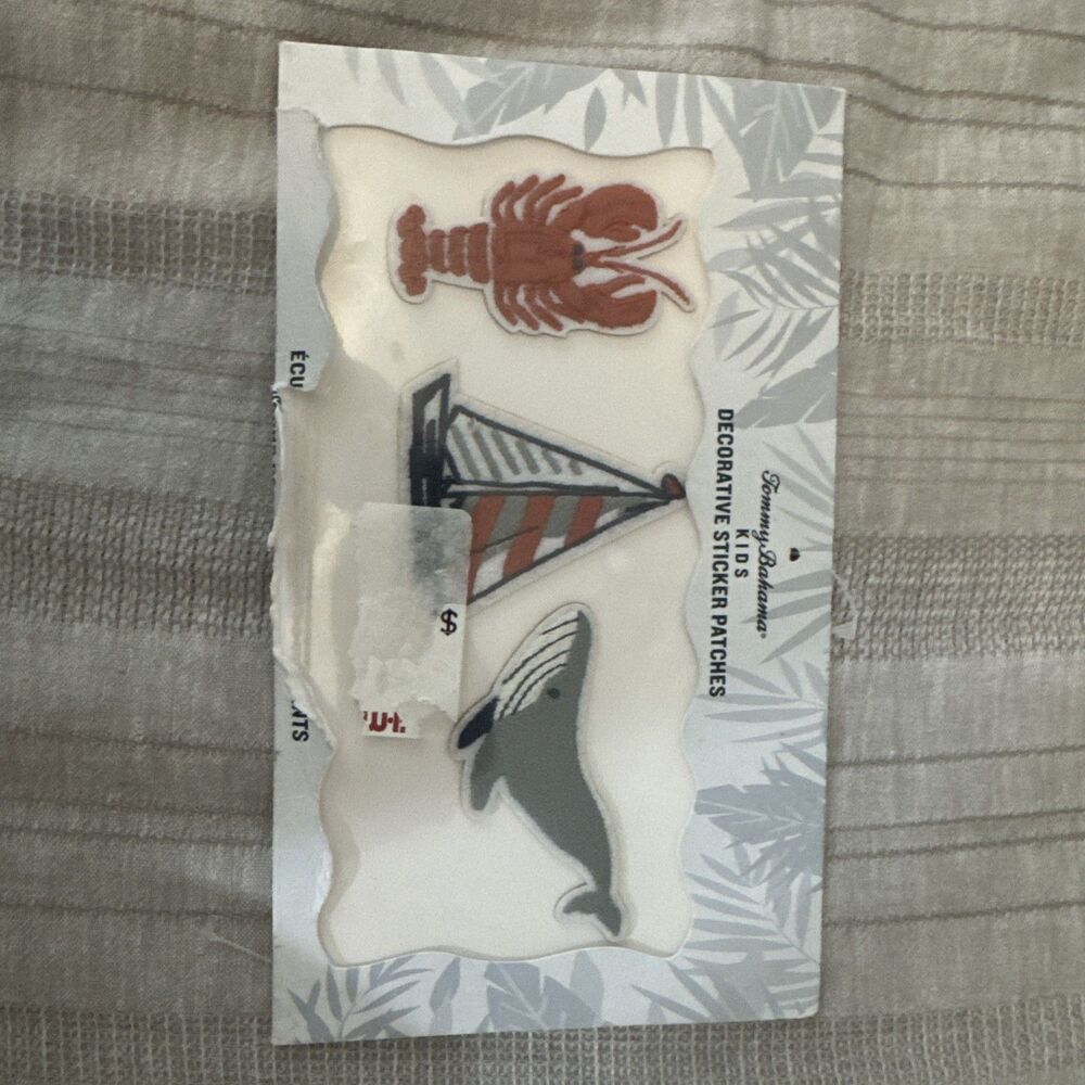 Tommy Bahama Kids Decorative Sticker Patches Lobster Sailboat Whale Craft Sew